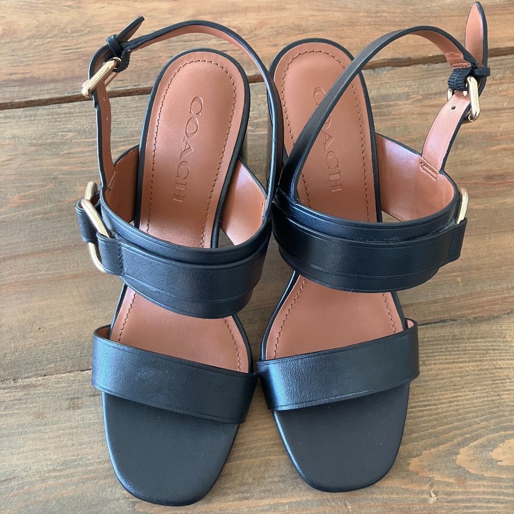 Coach Black Leather Heels